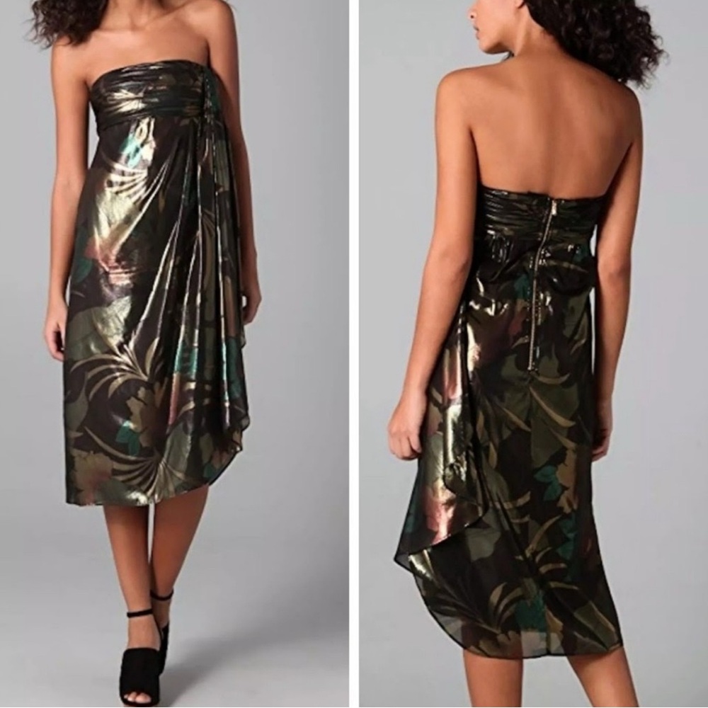 Marc By Marc Jacobs Strapless Black and Gold Dress